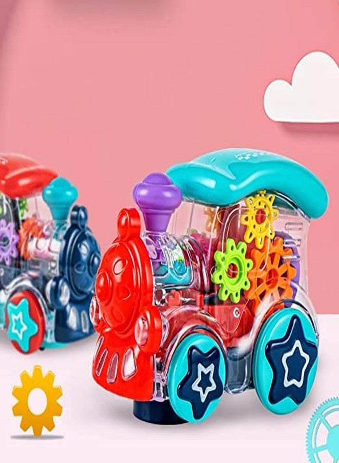 Goyal's Transparent Gear Train 3D Concept Toys - 360° Rotating Vehicle, Gear Simulation Technology with Engine Train Sound and Colorful Lights for Kids 1 Year & Above (Gear Engine) - Image 1